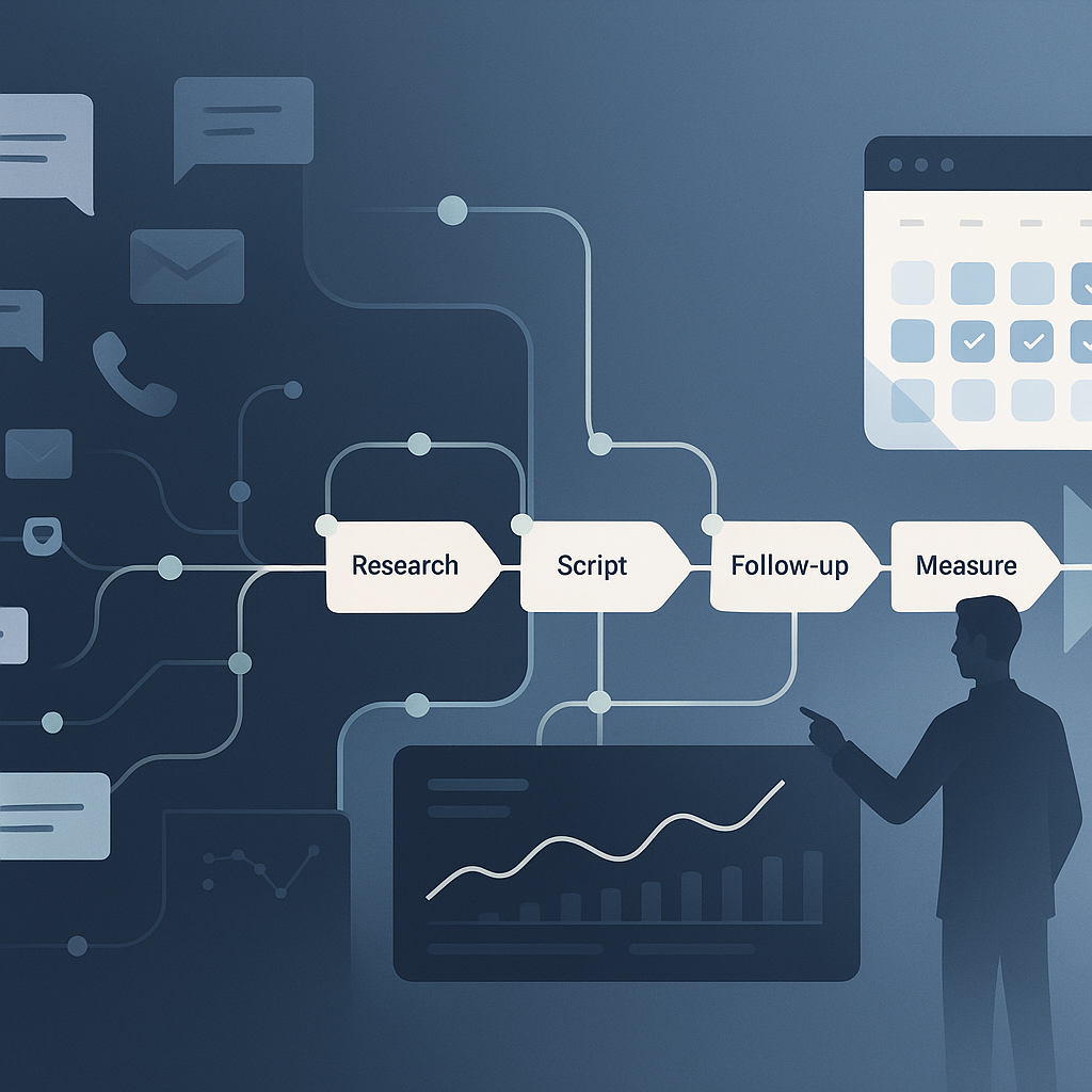 Illustratie bij Hoe ziet een goede SDR workflow eruit? Van losse outreach naar meer afspraken