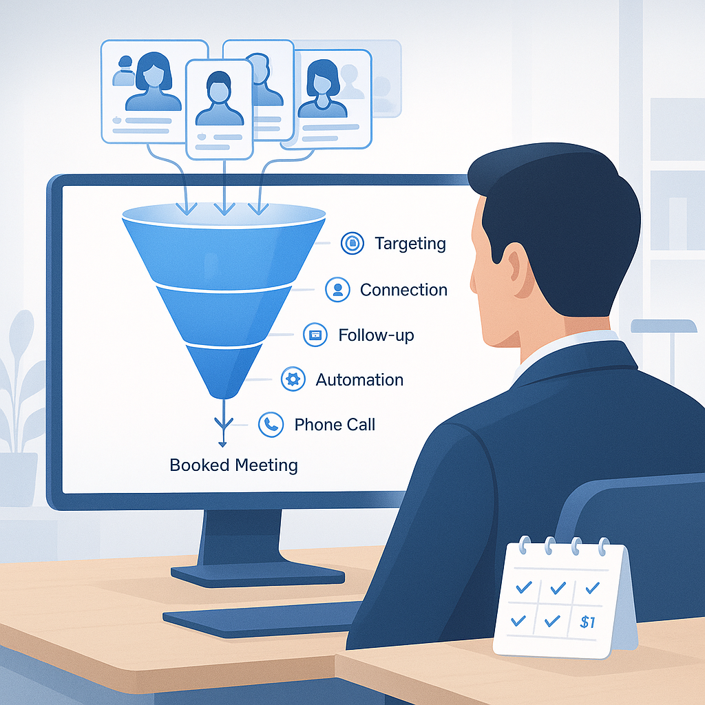Illustratie bij Hoe ziet een goede LinkedIn funnel eruit voor meer afspraken?