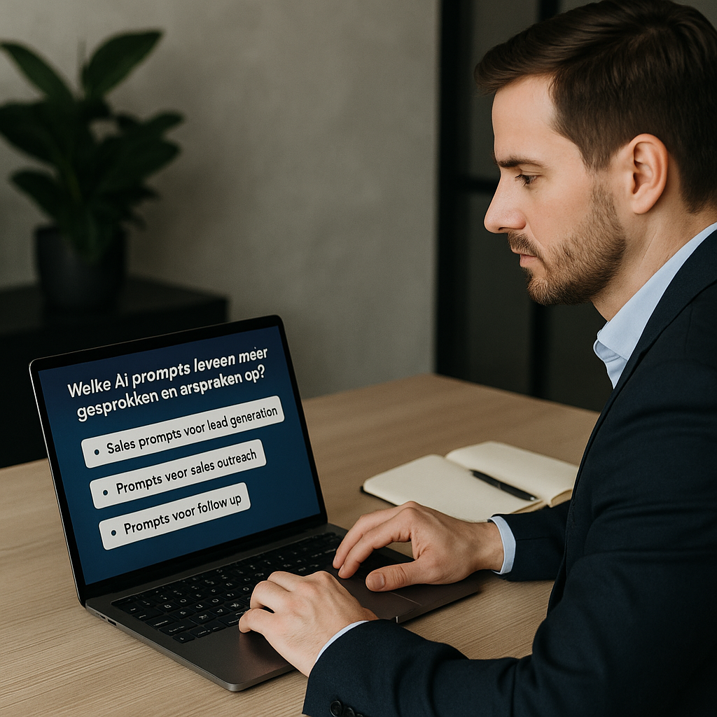 Illustratie bij AI prompts voor sales: welke prompts leveren meer gesprekken en afspraken op?