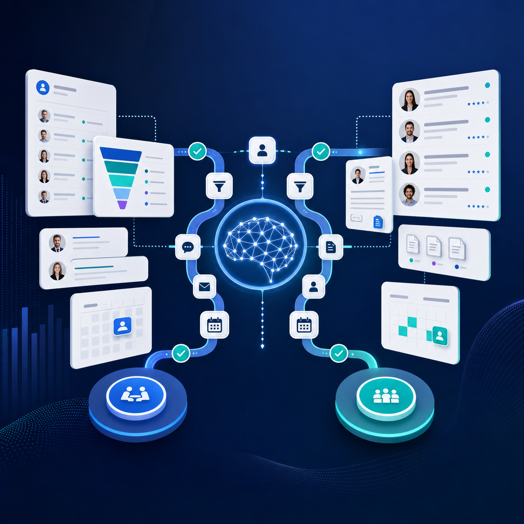 Illustratie bij AI workflows bouwen voor sales en recruitment: zo pakken agencies het slim aan