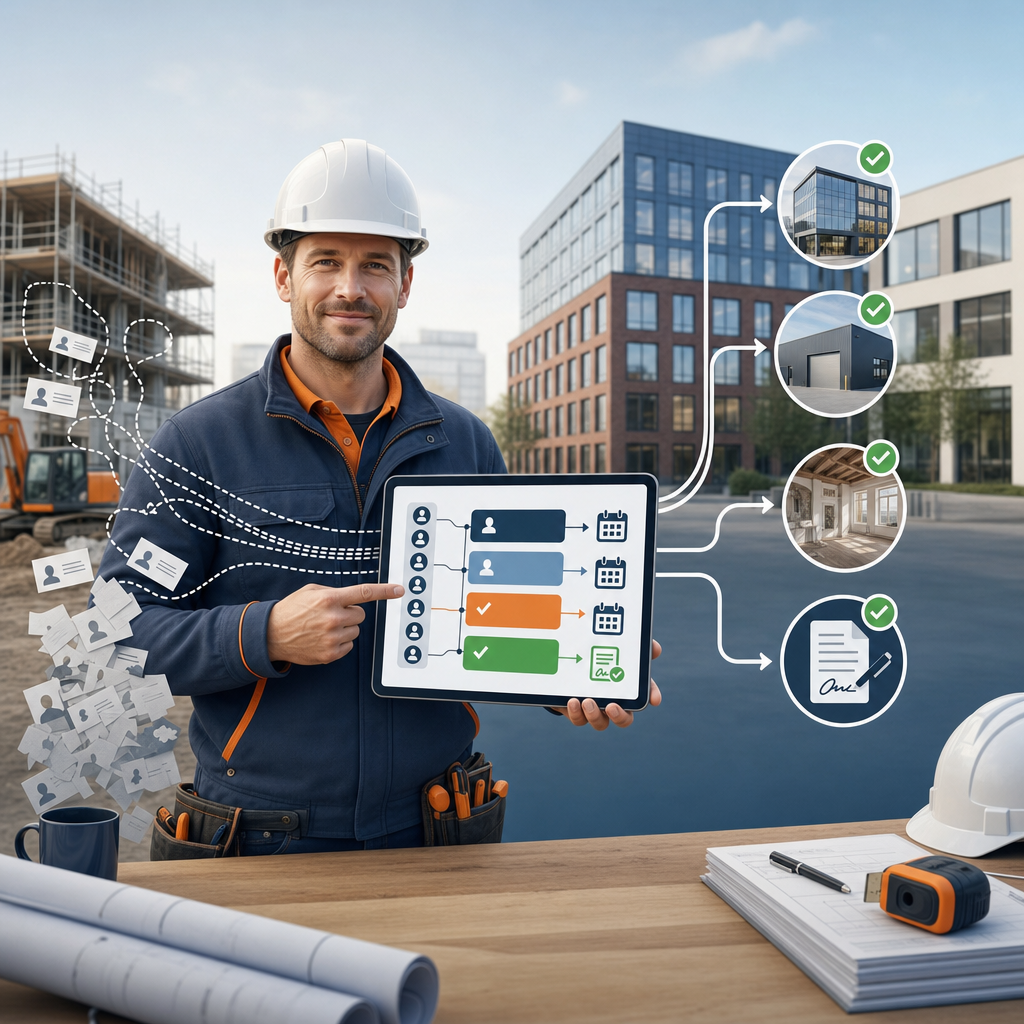 Illustratie bij Zakelijke leads vinden als aannemer: zo bouw je een vast systeem voor meer opdrachten
