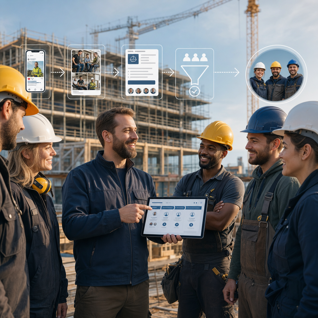 Illustratie bij Employer branding voor bouwbedrijven: hoe je meer vakmensen aantrekt met een vast systeem