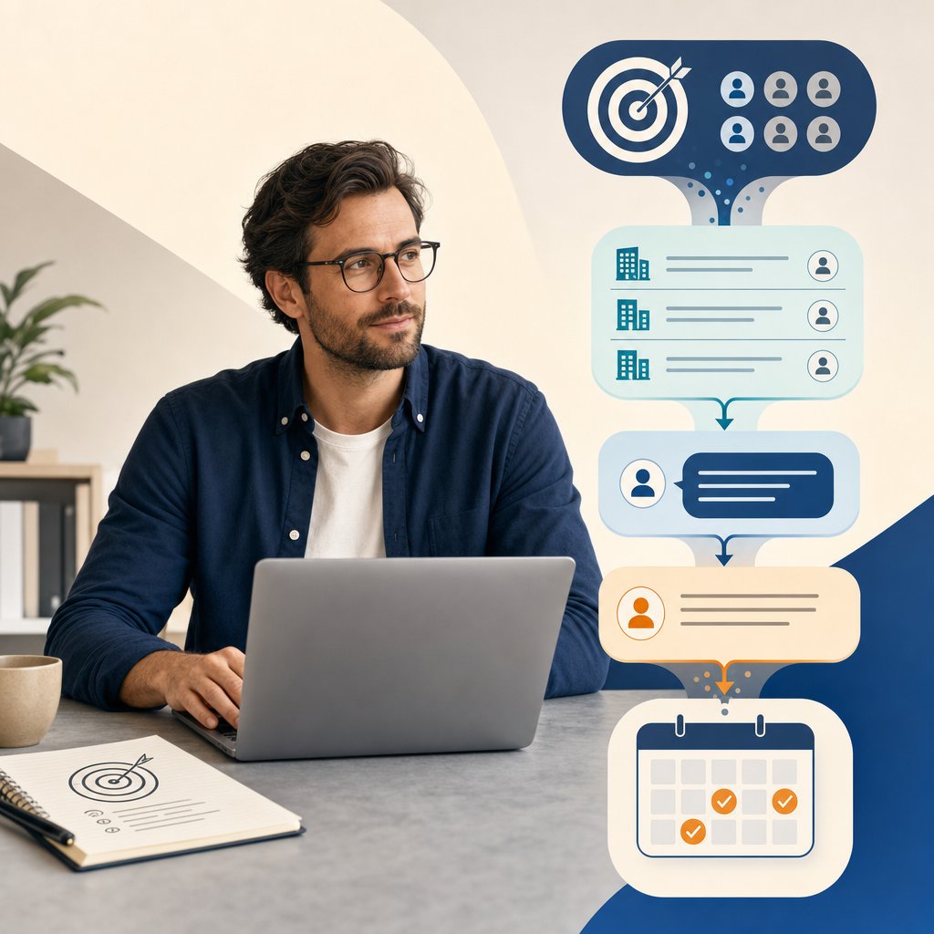 Illustratie bij Hoe werkt outbound voor freelancers? Van scherpe positionering naar meer afspraken
