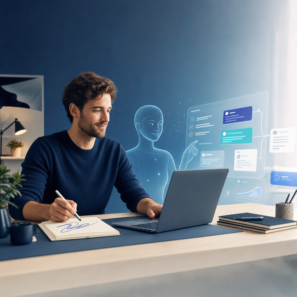 Illustratie bij AI gebruiken als freelancer: zo werk je sneller zonder je eigen waarde te verliezen